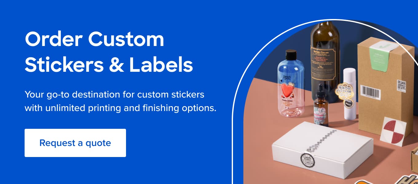 request a quote to order custom stickers and labels